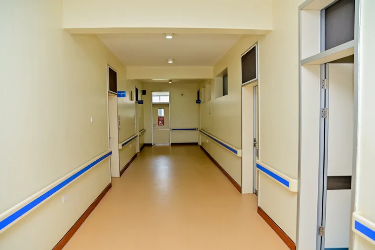 Inpatient floor corridor at Doctors’ Hospital Sseguku