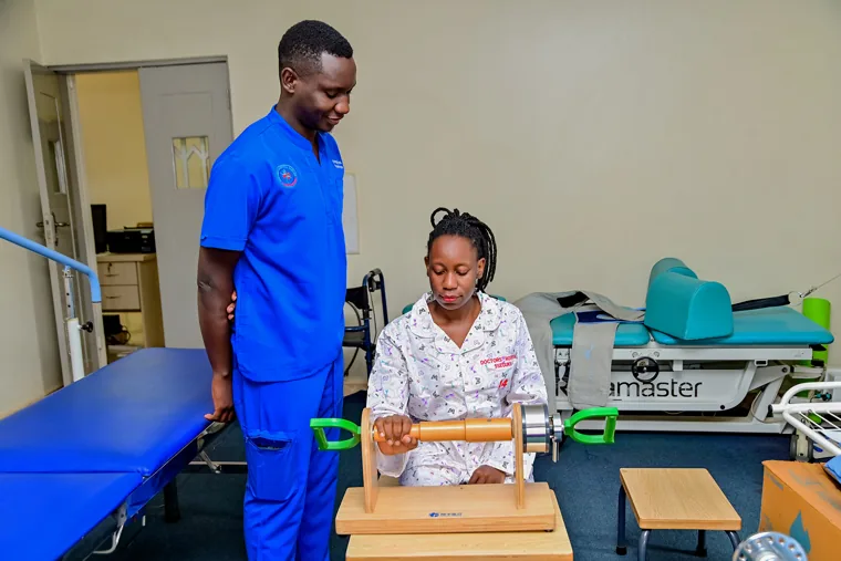 Guided rehabilitation exercises at Doctors’ Hospital Sseguku