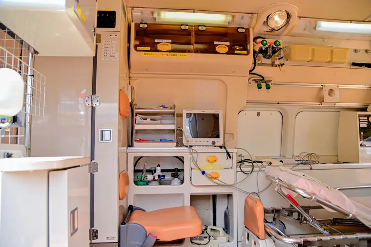 Ambulance equipment and patient space at Doctors’ Hospital Sseguku